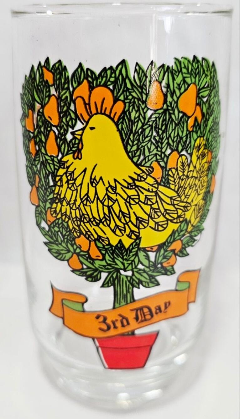 3rd Day Vtg Anchor Hocking 12 Days of Christmas Glass Tumbler Replacement Glass